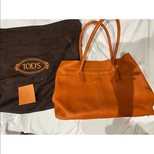 Tod's Bag D Women's Orange Leather Tote